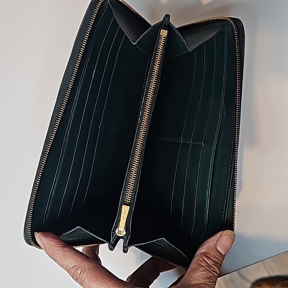 Celine Large Zipped Multifunction Bicolor Calf Leather green and navy blue - Picture 10 of 16